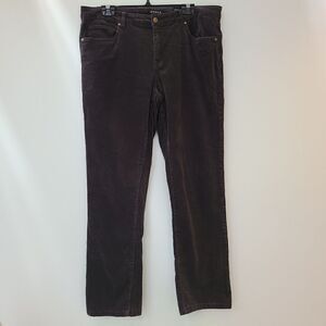 Jessica Dark Grey Micro Corduroy Straight-Leg Pants – Size 14